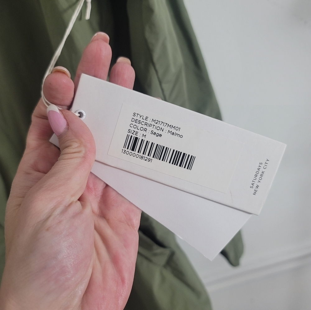 Saturdays New York mens Malmo sage green trench coat nwt - Picture 4 of 9